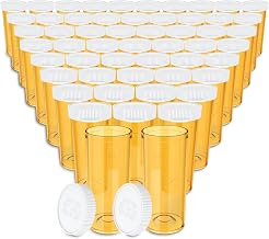 Pill Bottles Empty with Caps(54 Pack), 8 Dram Small Medicine Bottle with Easy Open Snap Cap Plastic Prescription Medication Vial Container Clear Travel Pill Bottle Case