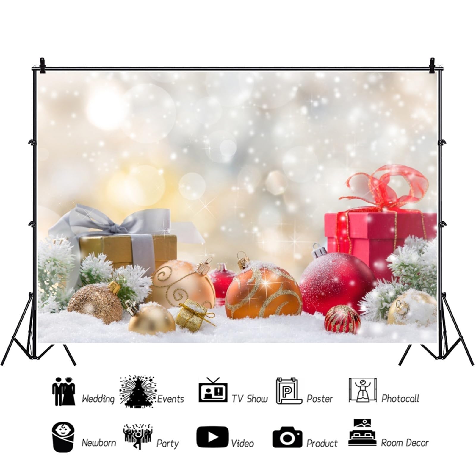 YongFoto 1,5x1m Vinile Sfondo Fotografico Paesaggio naturale Montagna Inverno Neve Natale Fondale Foto Festa Bambini Boby Nozze Adulto Partito Studio Fotografico Puntelli