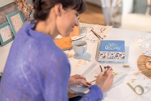 Vista 3 de SIGEL JN607 Cuaderno espiral Premium Jolie, Aprox. A5, punteado, tapa dura, 240 páginas, violetablanco