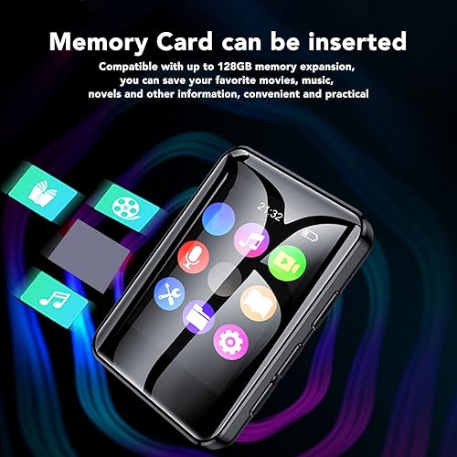 Miniatura 3 de Reproductor de video musical, pantalla táctil de 1.8 pulgadas, reproductor de MP3 MP4 digital, pequeño sonido portátil HiFi sin pérdidas con clip