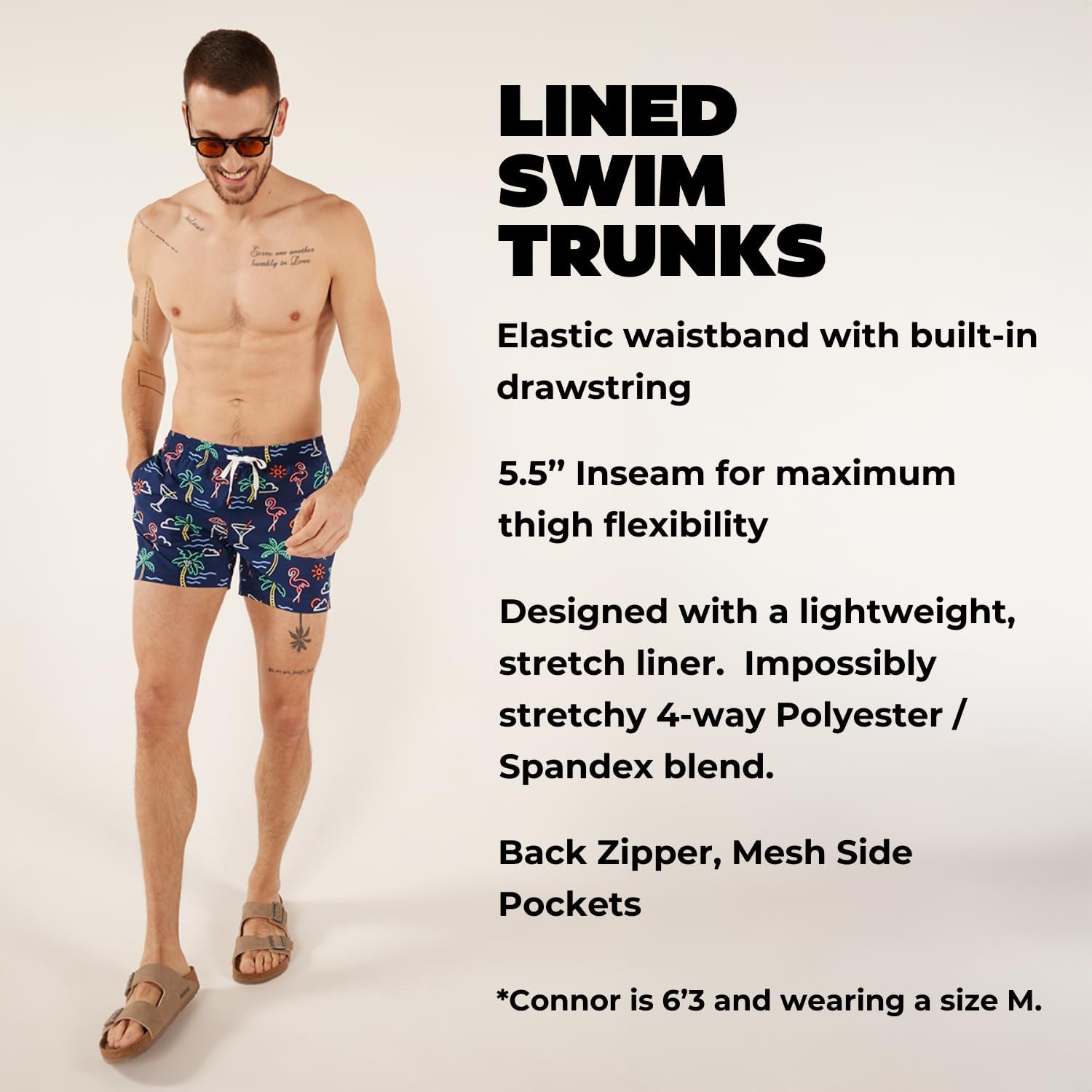 Chubbies Lined Mens Swim Trunks 5.5 Inch – Swim Shorts and Mens Shorts with Elastic Waist, Boxer Brief Liner, UPF 50+ - Image 3
