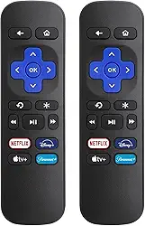 【Pacote com 2】 Adequado para substituições remotas Roku - Compatível com Roku Box, Roku Player, Roku Express, Roku Premiere, Roku 1/2/3/4 (não é compatível com TVs ou Sticks)
