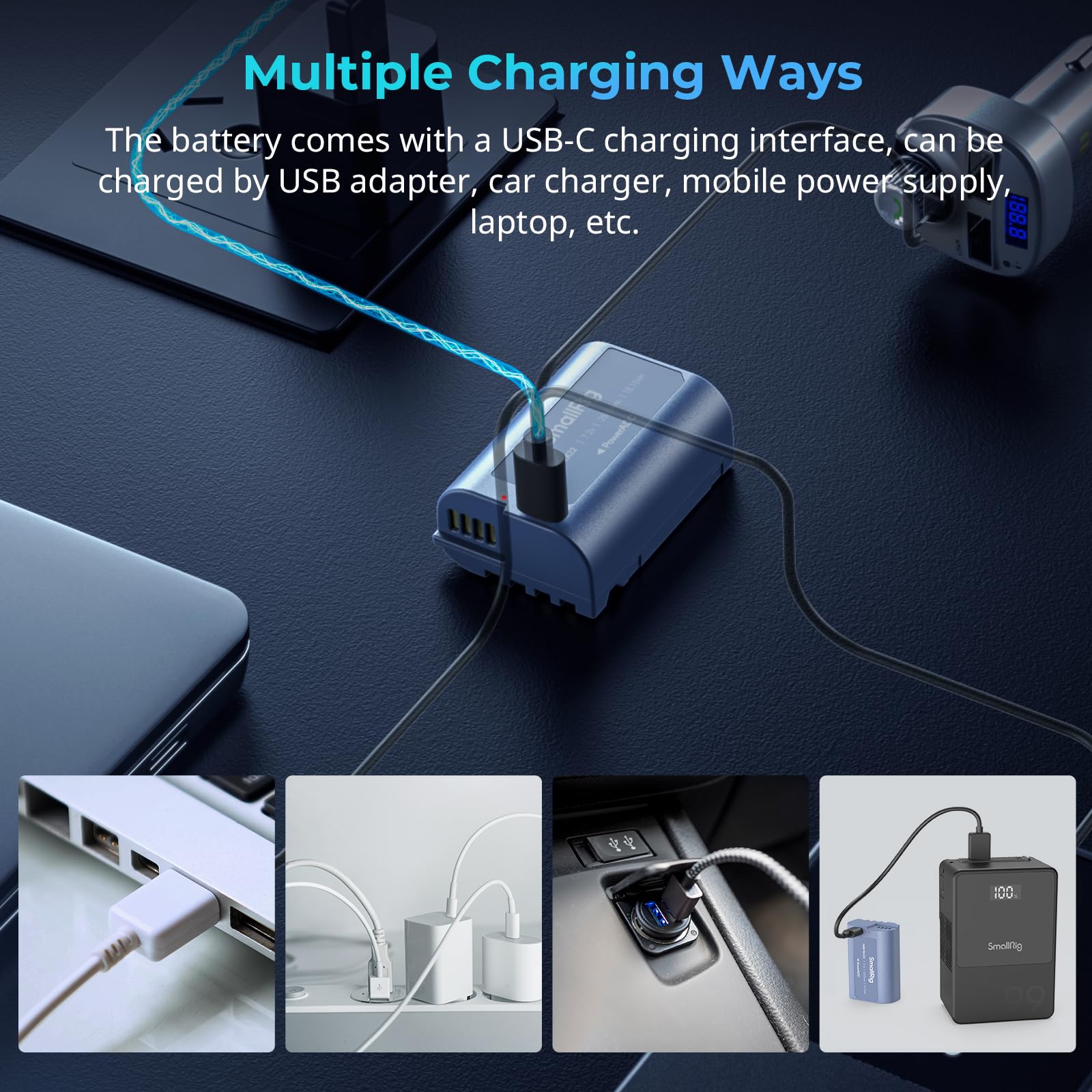 SMALLRIG Camera Battery Akku für DMW-BLK22 2520mAh USB-C Ersatzakku für Panasonic LUMIX GH5, S5, 2,5H voll aufgeladener Akku für Panasonic LUMIX GH5 II, S5 II, GH7, GH6, S9, S9 II, S5 IIX – 4906