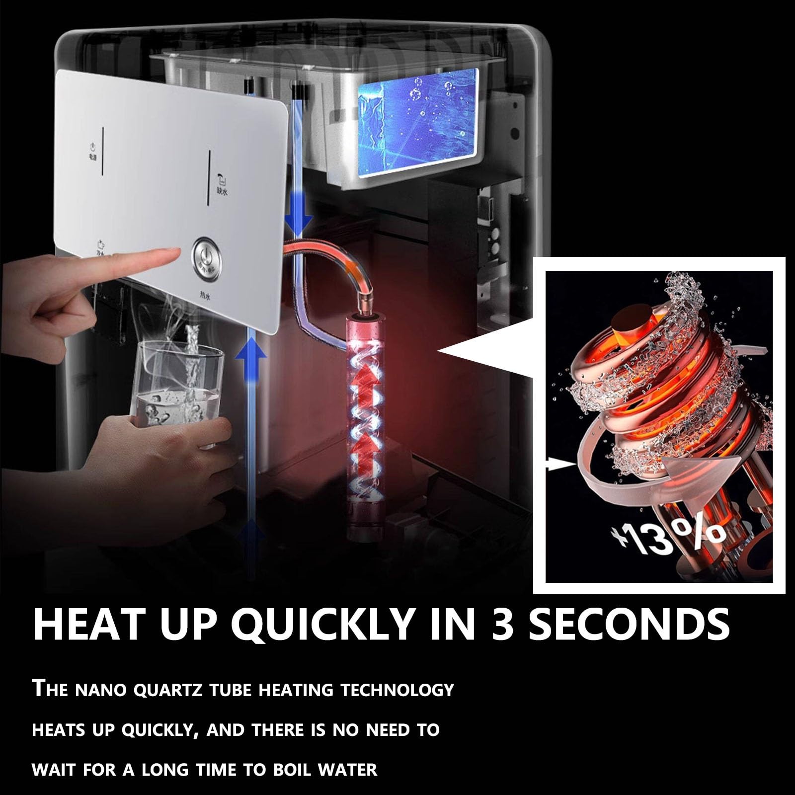 Distributore Acqua Caricamento Dal Basso,Erogatori Acqua Ufficio Dispenser,Regolazione A 3 Temperature,Purificatore Acquas Calda E Fredda Per Casa E Ufficio