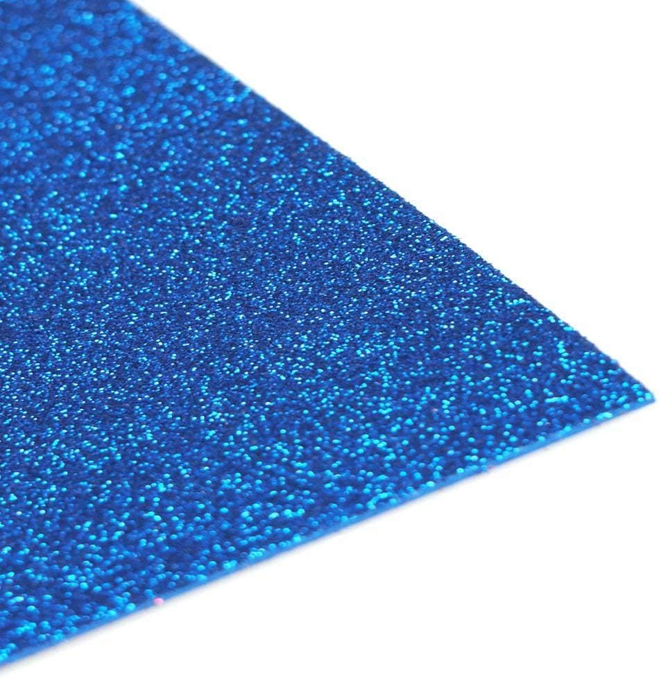 Glitter Crafting Foam Sheet10-Pack X-Large Glitter Regular EVA Foam 12" x 20" Craft Activities DIY Cutters Art (Royal Blue)
