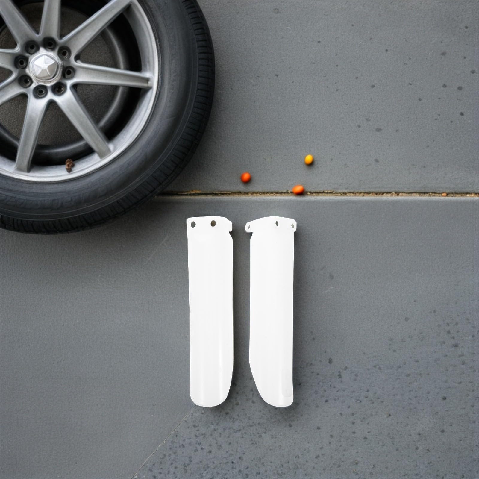 GALPADA Horquilla Rayaduras de Motocicleta a Protector Delantero para Resistente de Plástico Blanco Distribución de Impacto y Conducción Agresiva Terrenos Variados