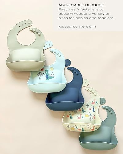 Miniatura 10 de Hippypotamus Baberos de silicona para bebé baberos impermeables suaves para bebés y niños pequeños juego de 2 arco iris