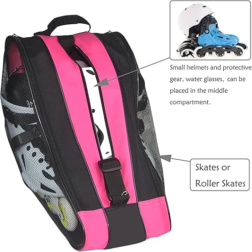 Miniatura 5 de Gooyule Bolsa de patinaje sobre hielo bolsa de patinaje de gran capacidad para patines cuádruples, en línea y la mayoría de patines