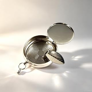 Stainless Steel Portable Pocket Circular Ashtray Key Chain