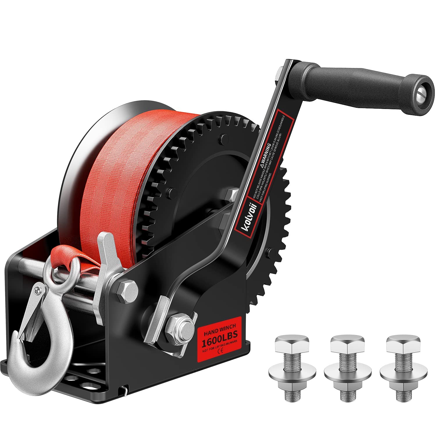 Buy Boat Trailer Winch 1600lbs Heavy Duty Hook with 10m (33 Ft) Strap