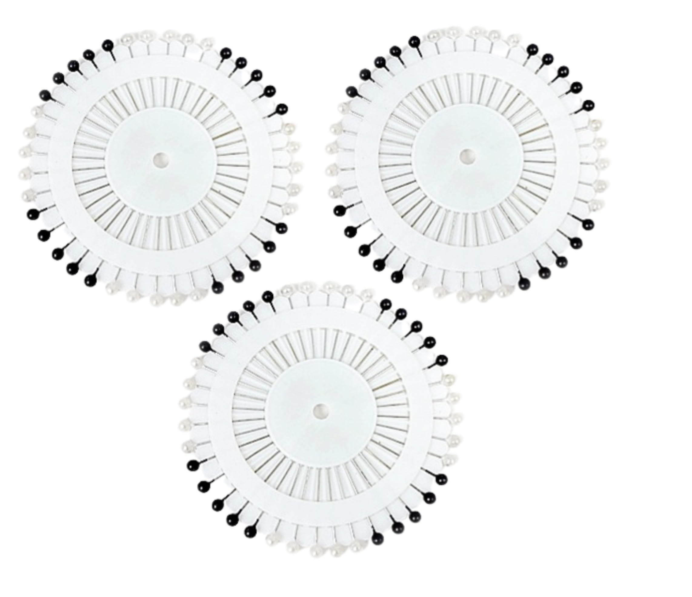 SOOTRA_Steel Ball Pin Wheel, Black and White Quilting Pins with Ball Heads, Craft Needles for Tailoring, Dress Making, Patch Work, Hijab and Scarf Pack of - (35mm Length, 80.0, Pins)-image-11