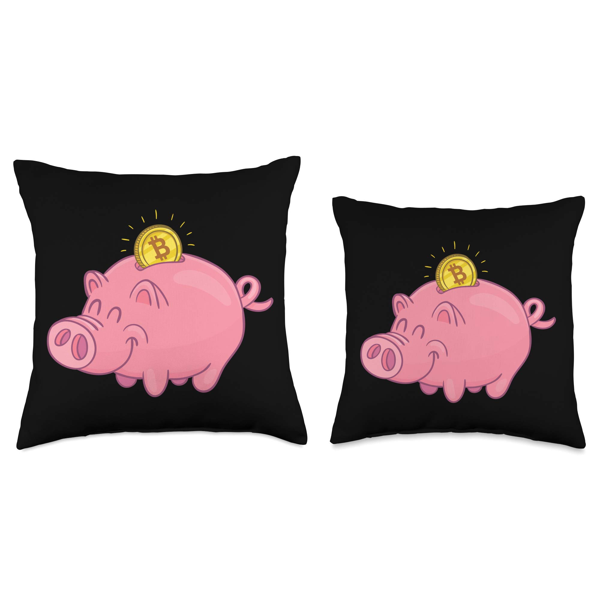 Amazon.com: Piggy Bank Bitcoin Pig Blockchain Money Crypto Coin Gift Throw  Pillow : Home & Kitchen