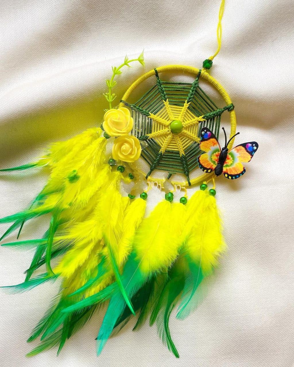UVID 4INCH Yellow Colour Dream Catcher for Home Decor,Wall Hanging and CAN BE Used for Gifting-image-41