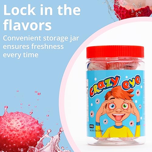 Miniatura 4 de Gummy Candy - Gomitas grandes rellenas de gelatina, caramelos de gomita Crazy Eye, 17 globos oculares de caramelo envueltos individualmente, ojos