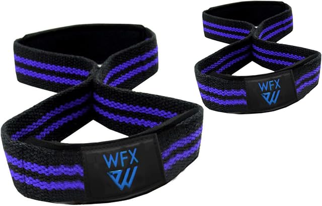 Weight Lifting Straps Padded Figure 8 Wrist Support Gym Wraps Men Women Fitness Bodybuilding Double Loop Workout Heavy Training Powerlifting Dumbbell Squats Pull Up Grip