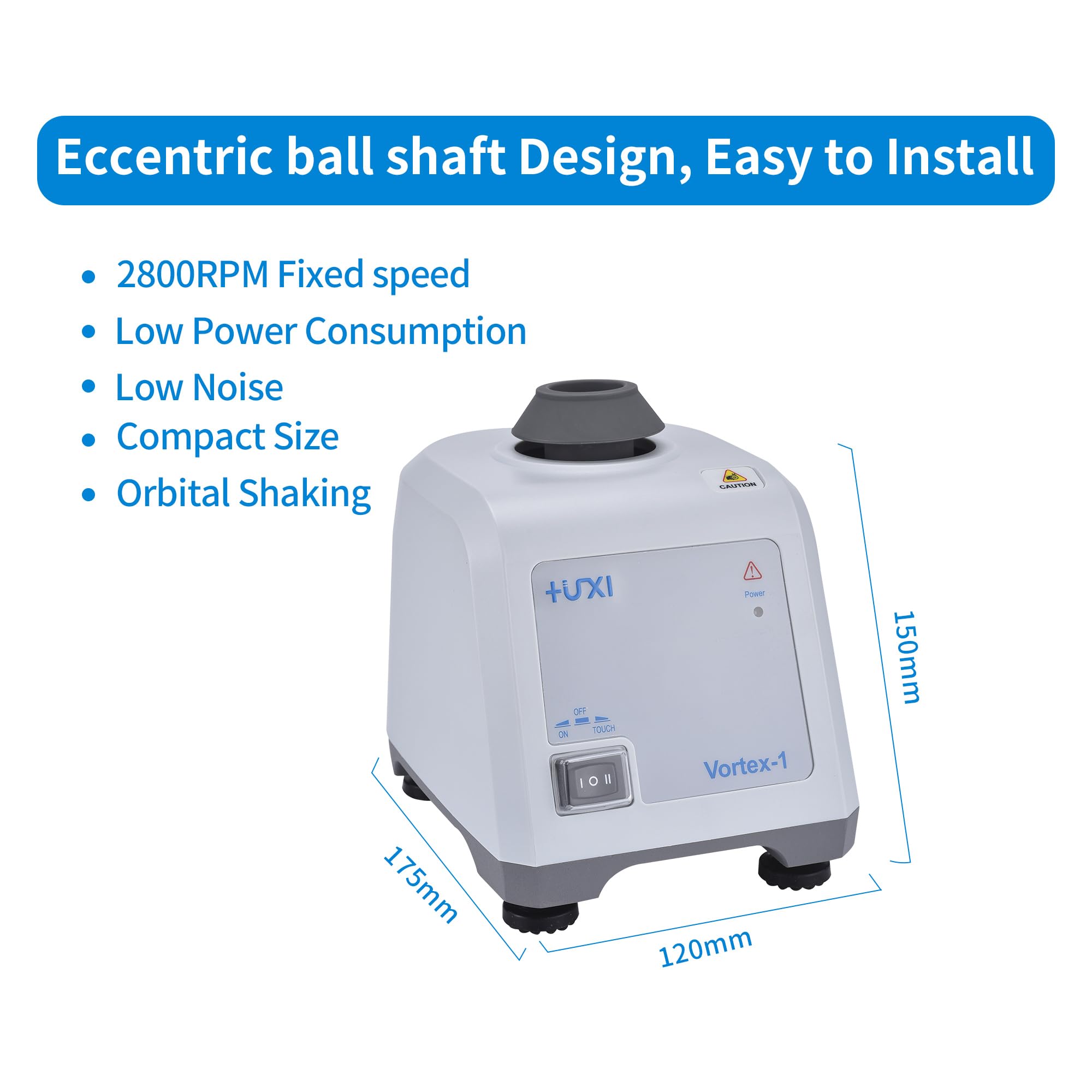 +UXI Mezclador Vortex de Laboratorio con Inicio Táctil y Modos Continuos, Mezclador Vortex de Laboratorio para Tubos,Esmalte de Uñas,Adhesivos para Pestañas y Pinturas de Hobby,2800 RPM
