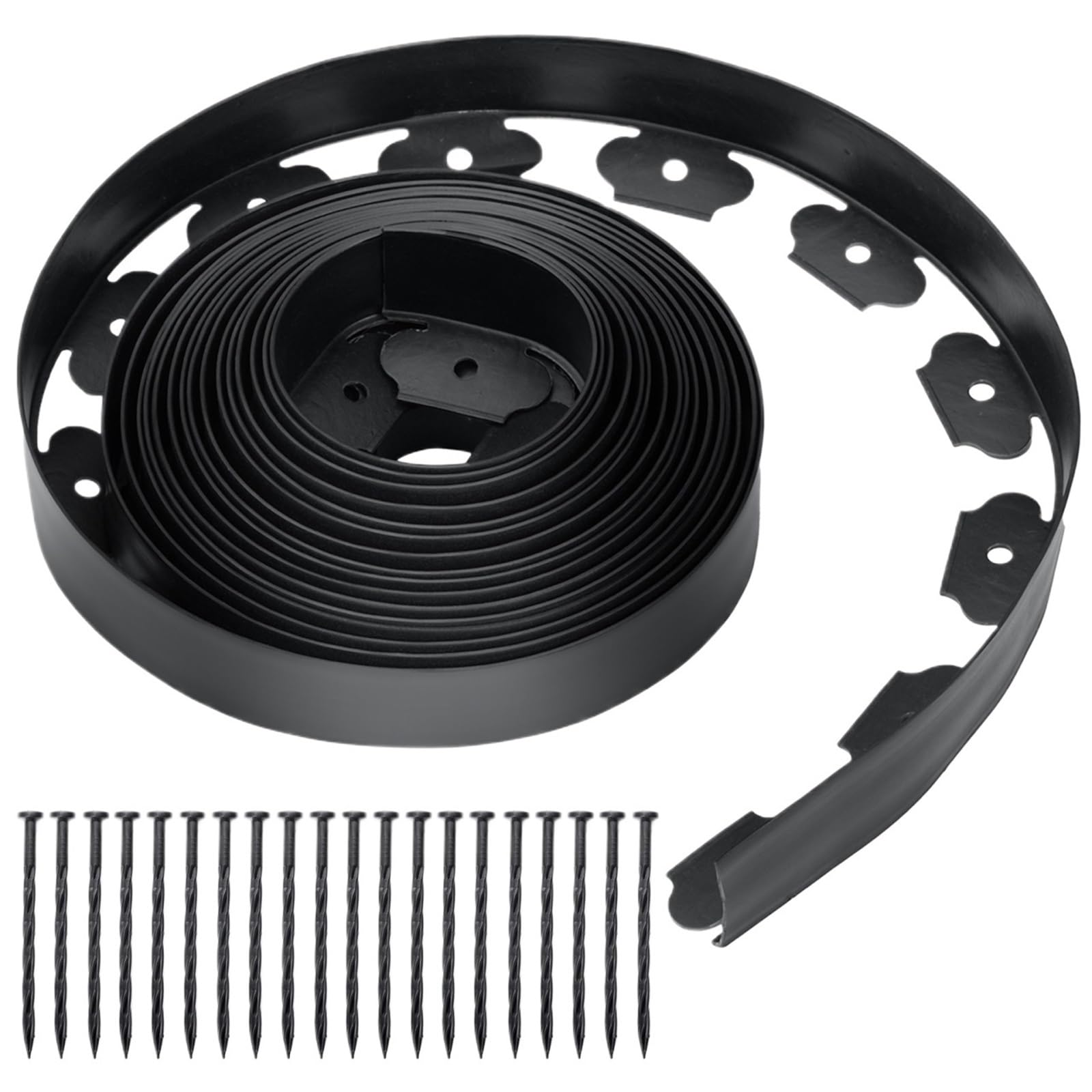 Dqzrtueca Black Edging Kit, Garden Landscape Edging Border 10M Lawn Kit