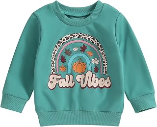 Toddler Baby Boy Girl Halloween Outfit Spooky Pullover Sweatshirt Long Sleeve T-Shirt Tops Fall Clothes