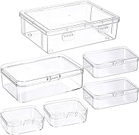 Vista 30 de 6 Piezas Mini Cajas de Almacenamiento de Cuentas Transparentes de Plástico para Coleccionar Artículos Pequeños, Cuentas, Joyas, Tarjetas de Visita