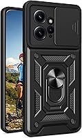 Vista 12 de CCSmall Funda para Xiaomi Redmi Note 12 Pro+ con cubierta de cámara deslizante, funda protectora de grado militar para teléfono con soporte de Negro