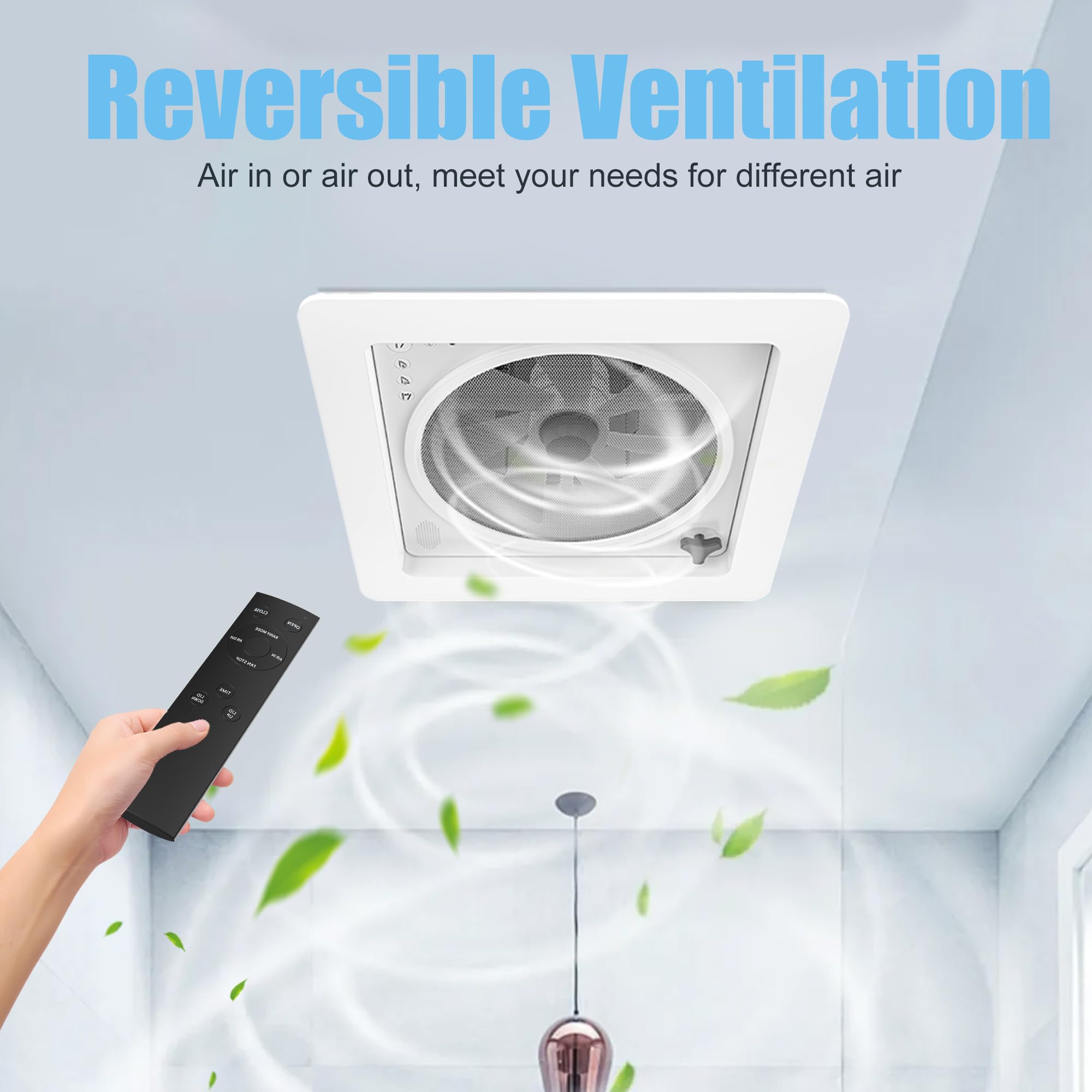 ZOIZ 12V Wohnmobil Dachventilator 360 mm, RV Dachlüfter mit schwarzem halbtransparentem Deckel, Fernbedienung, reversibel Abluft & Zuluft, extrem leise für Wohnwagen Camper, UV-beständig