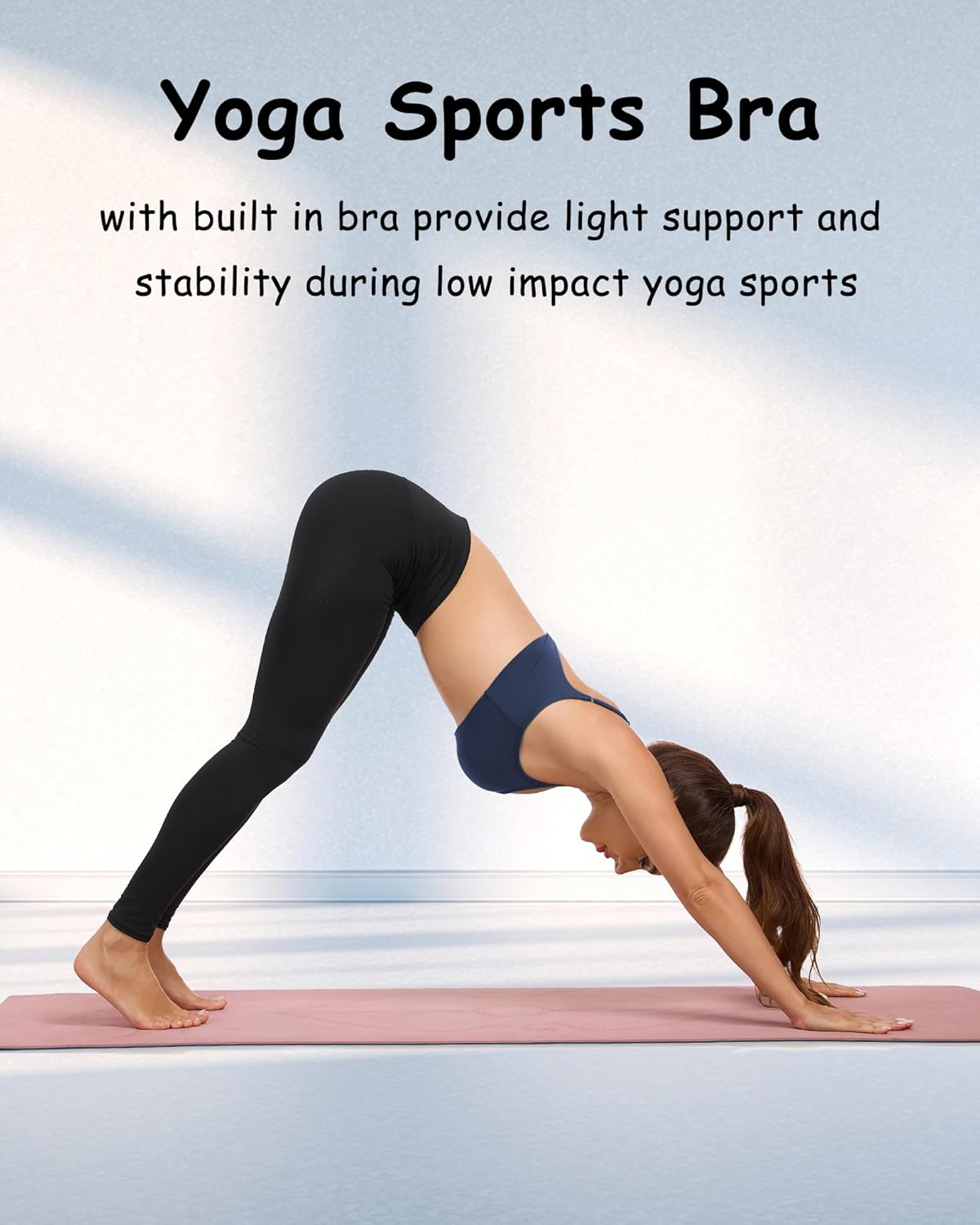 QUOJIZY Sports Bras for Women Open Back Workout Tops for Women Yoga Bra Spaghetti Straps Twist Back