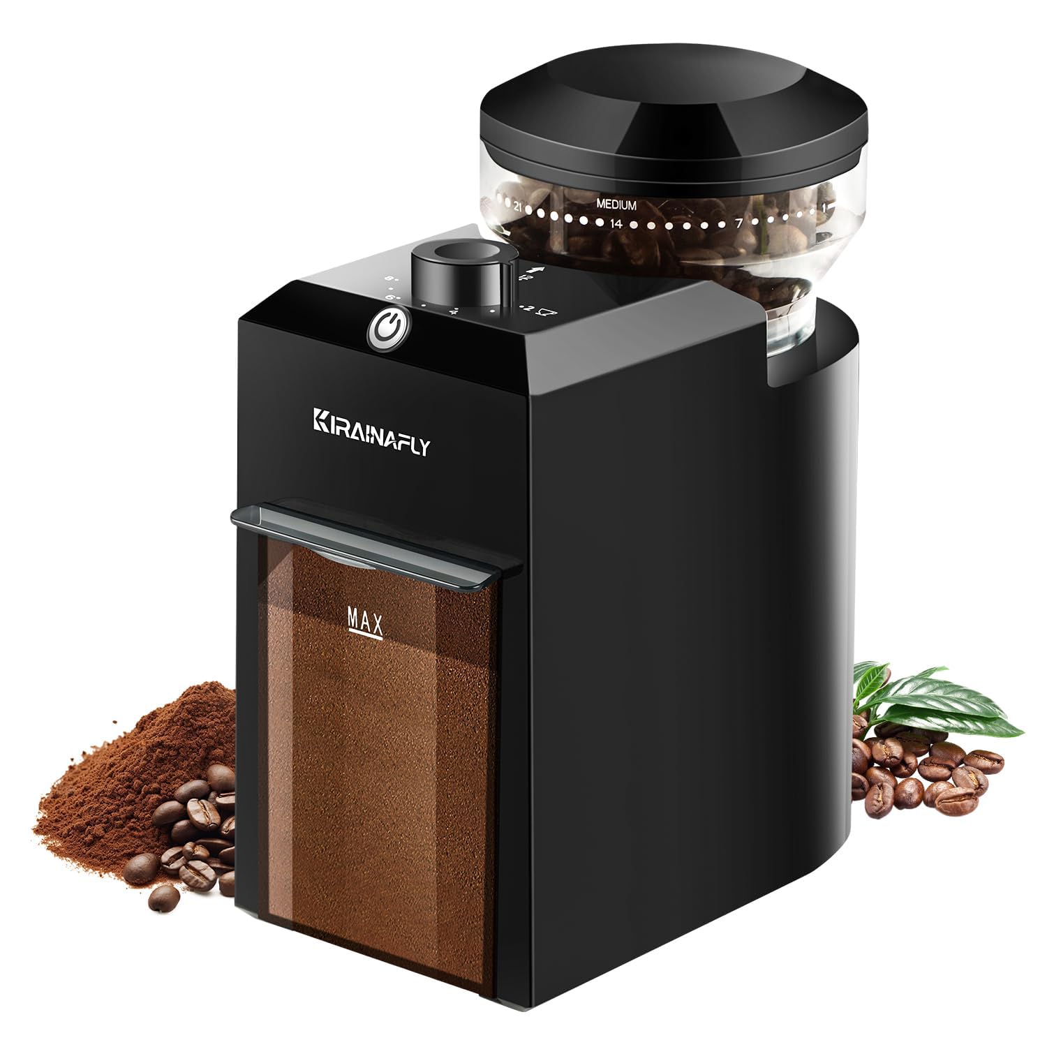 Moulin à café électrique réglable 28 moutures pour expresso et piston 12 tasses