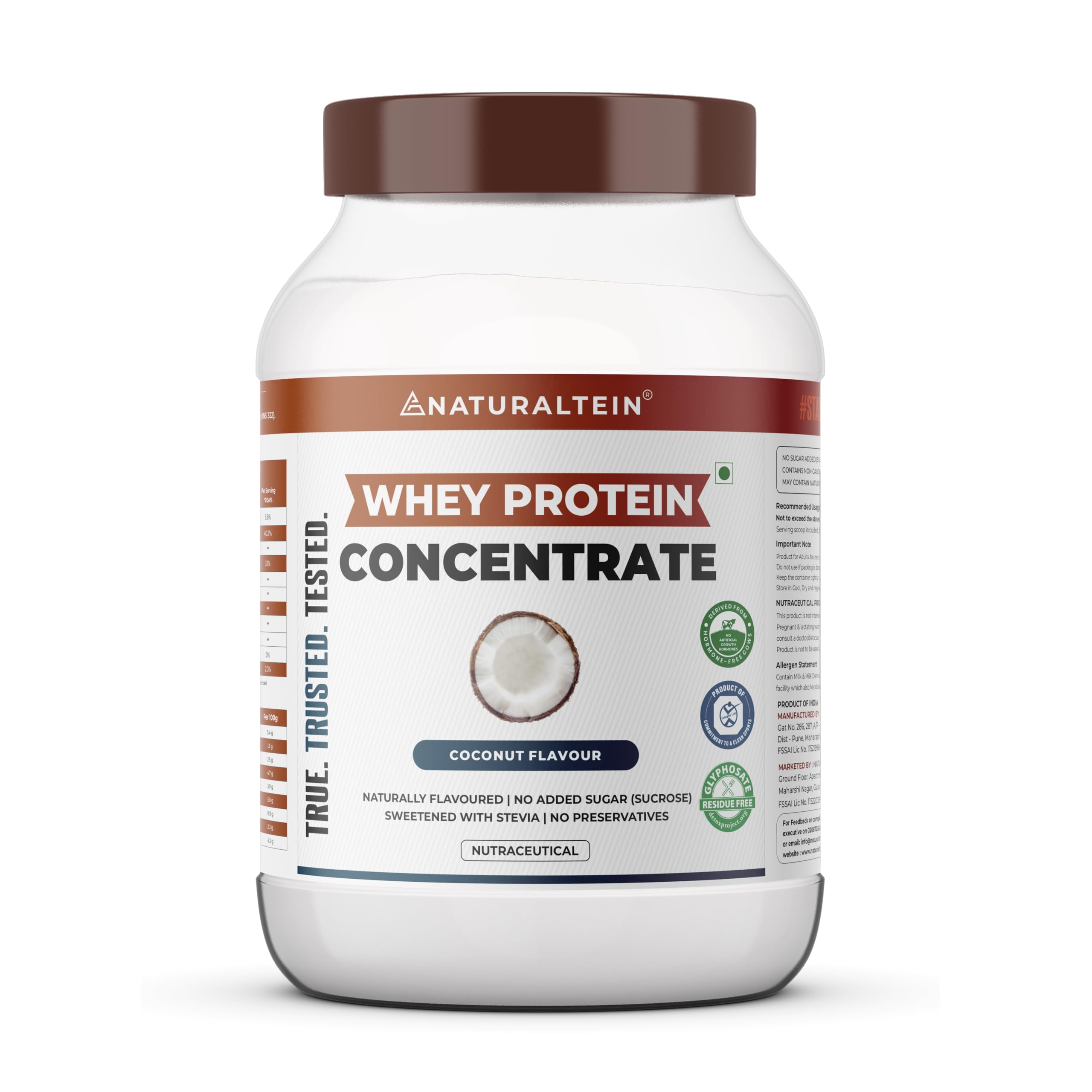 NATURALTEIN Natural Whey Protein Concentrate Coconut - 1 kg (Naturally flavored, Non GMO, No Artificial Sweeteners) (B0CMCND3SV) Amazon Price History, Amazon Price Tracker