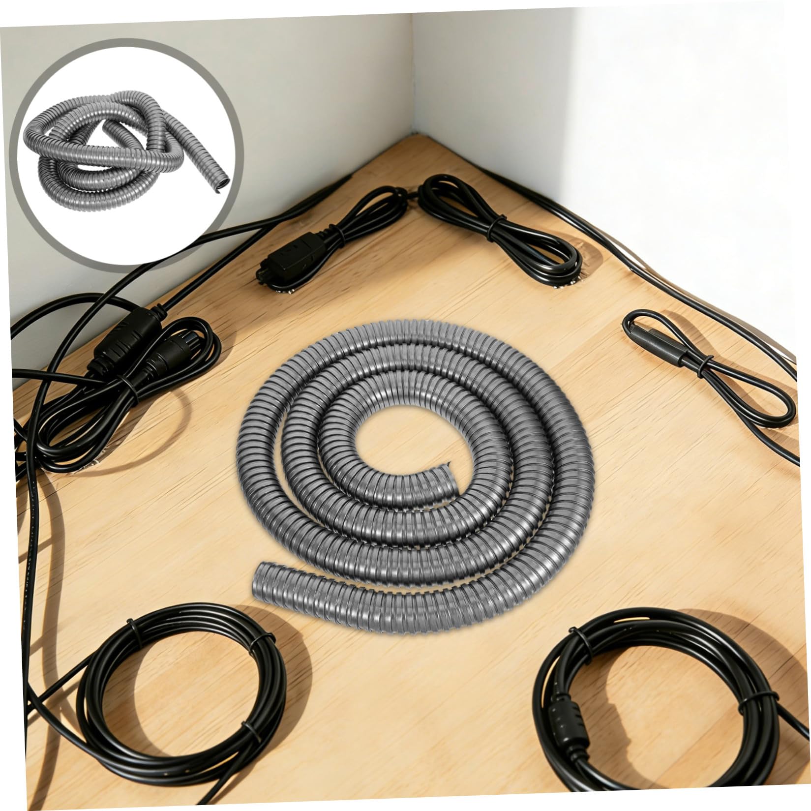 Healvian Tubo Corrugato in Acciaio Inox 304 Resistente alla Ruggine per Protezione Cavi Elettrici, Flessibile e Versatile, per Impianti Esterni e Cablaggi Industriali