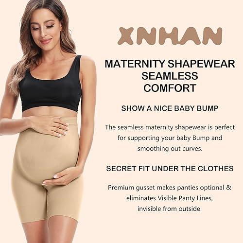 Miniatura 2 de XNHAN Secret Fit Shaper Panty - Faja moldeadora de maternidad sin costuras para vestido, soporte para el vientre, evita rozaduras en los muslos,