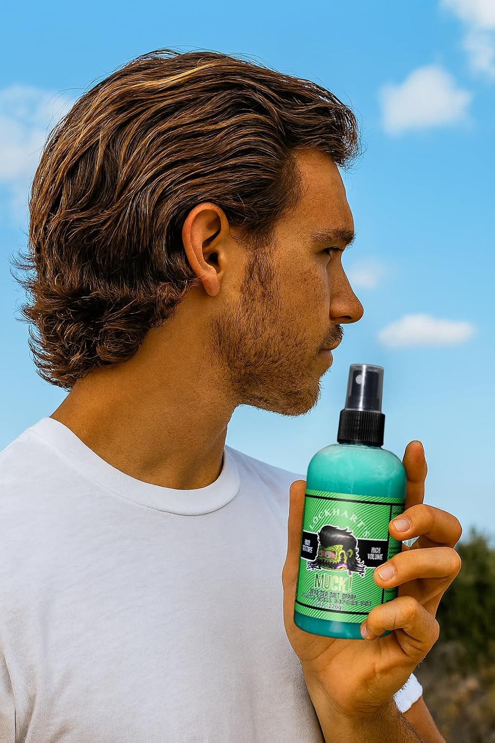 Lockhart's Handcrafted MUCK - Dead Sea Salt Hair Styling Spray For Men - With DHT Shield - Medium Hold - Matte Finish (8.0oz.) - Image 3