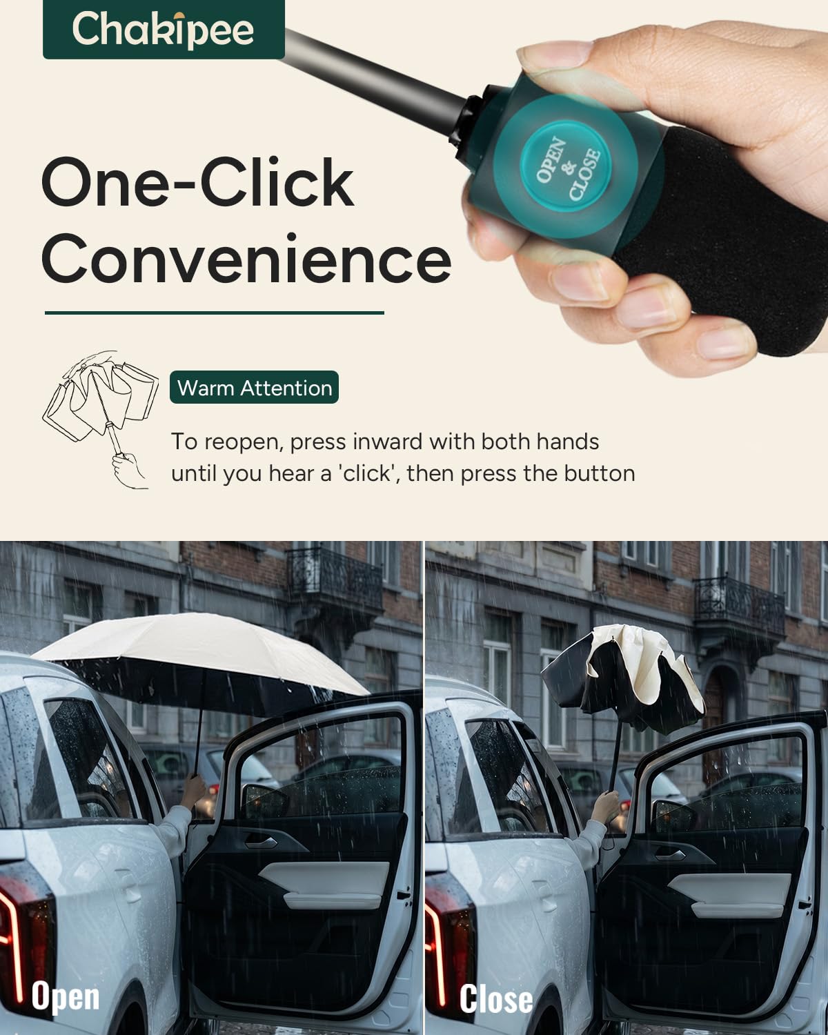 Ombrello Pieghevole Pioggia Antivento UV da Viaggio - Ombrelli inverso Portatile per donna Automatico Apri Chiudi