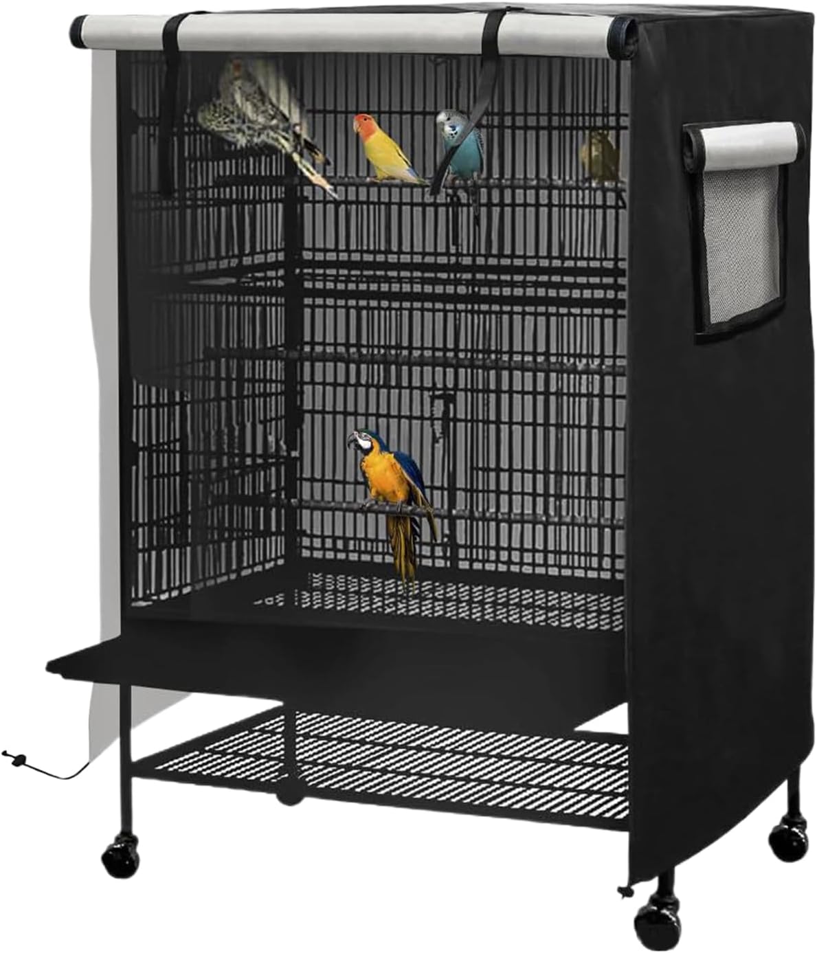 Bird Cage Cover, Large Waterproof Good Night Enclosure for Birds, Light-Blocking Nighttime Shield for Parakeet Cockatiel Parrot Finches and Small Pets, Indoor Sleep Aid Cover