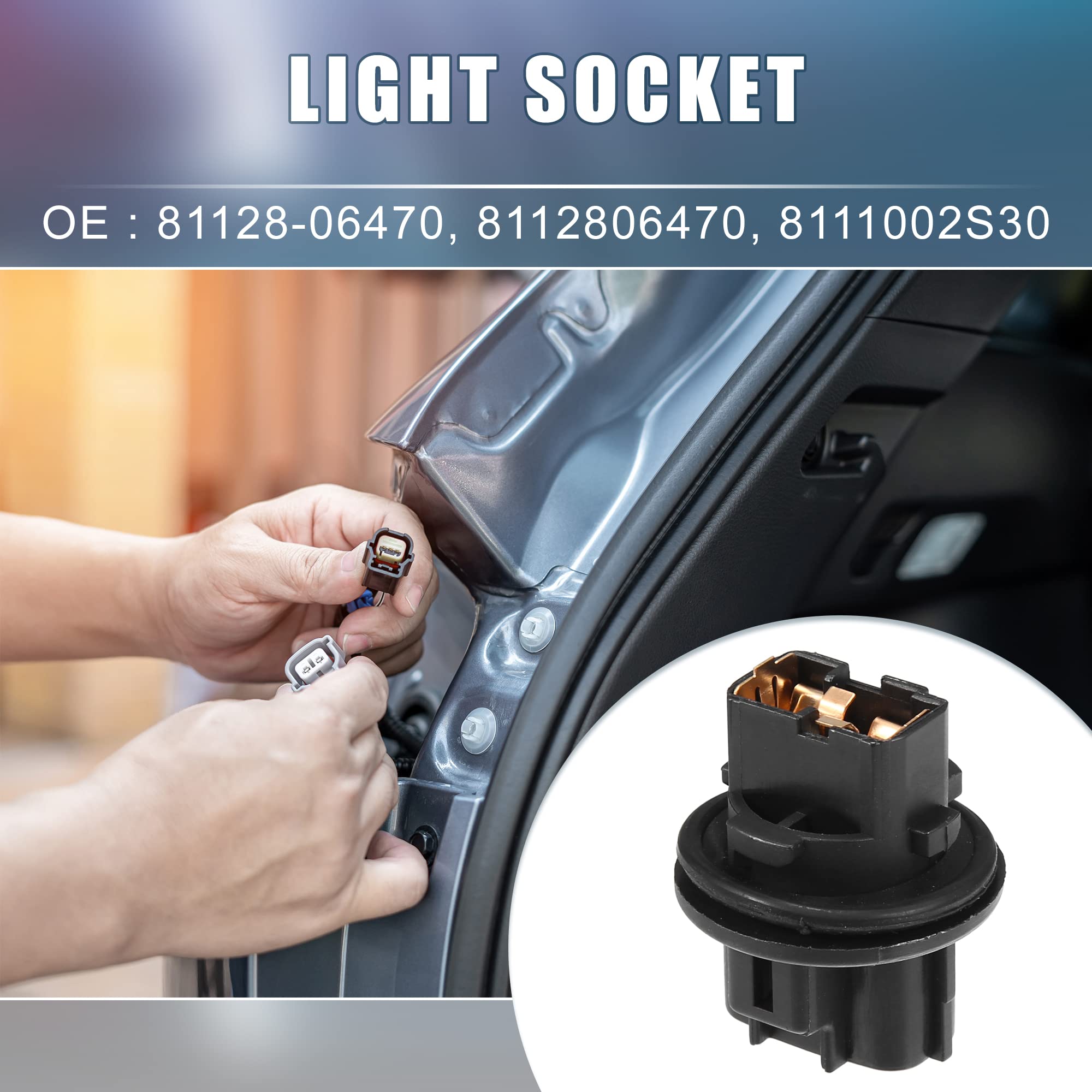 A ABSOPRO Front Turn Signal Light Lamp Bulb Holder 81128-06470 for Toyota Avalon 2013-2016 Plastic Black (Set of 2)