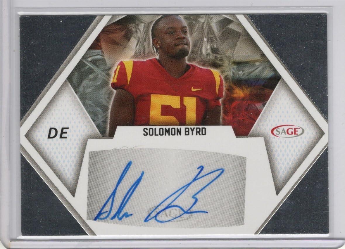 Solomon Byrd Autographed Red Parallel Collegiate Collectible Football Card - 2023 Sage Football Card #A-SB (University of Southern California Trojans)