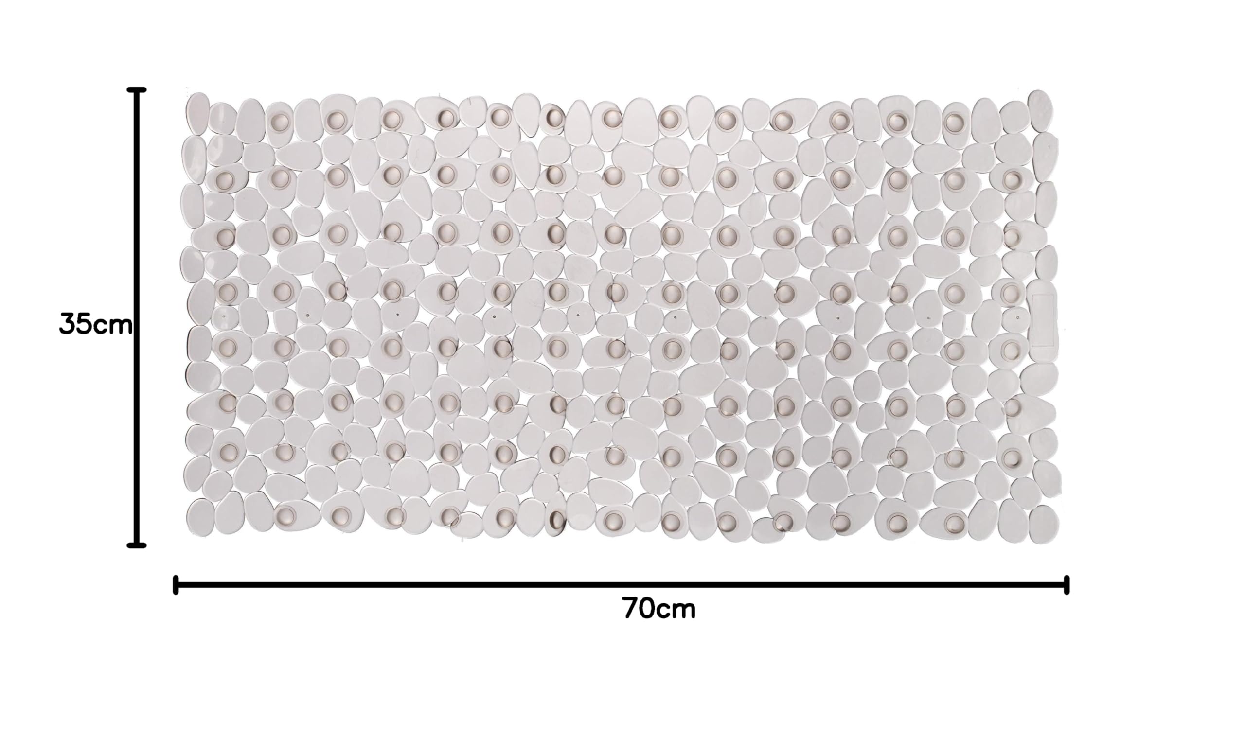 Brandsseller Tapis de Baignoire Anti-Glisse 70 x 35 cm Insert pour Baignoire Antidérapant en PVC Aspect Pierre Rectangulaire - Transparent Gris