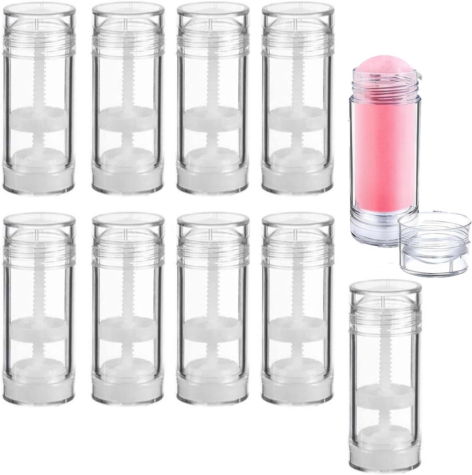 10 Pcs 30ml/1oz Empty Deodorant Containers Bottom Filling Stick Plastic Deodorant Container Twist up Refillable Deodorant Bottles Empty Lip Balm Tube for Homemade DIY Lipstick Crayon Chapstick