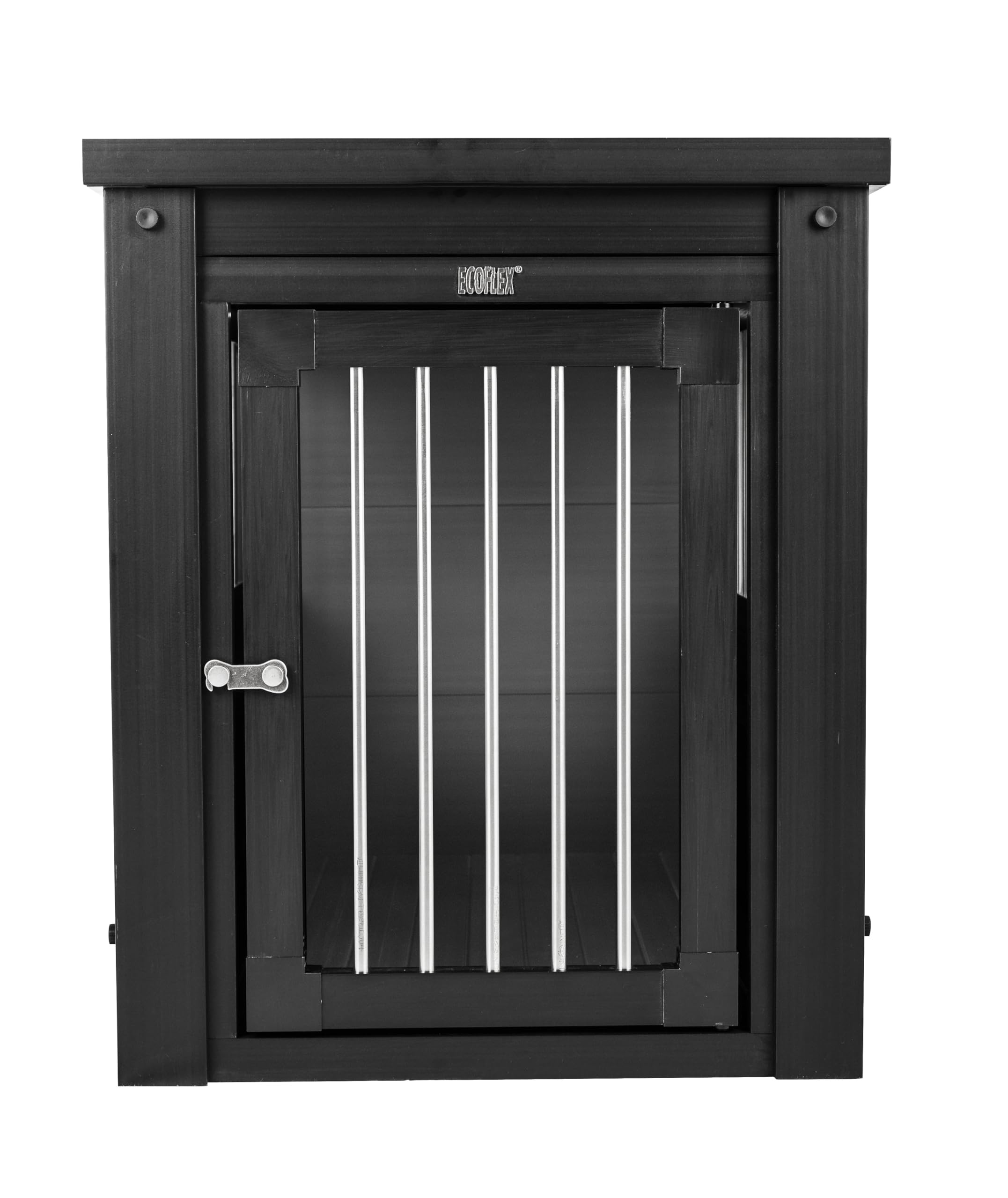 New Age Pet ECOFLEX InnPlace Dog Crate & End Table, Indoor Furniture Style Pet Kennel for Small, Medium, Large & XL Dogs, Durable Composite, Espresso Black, Medium