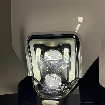 Motorcycle Spotlights Motorcycle LED Headlight For FC TC FE TE 250 350 450 For Supermoto Headlamp For Enduro Dirt Bike Motocross Front Headlight(Black)