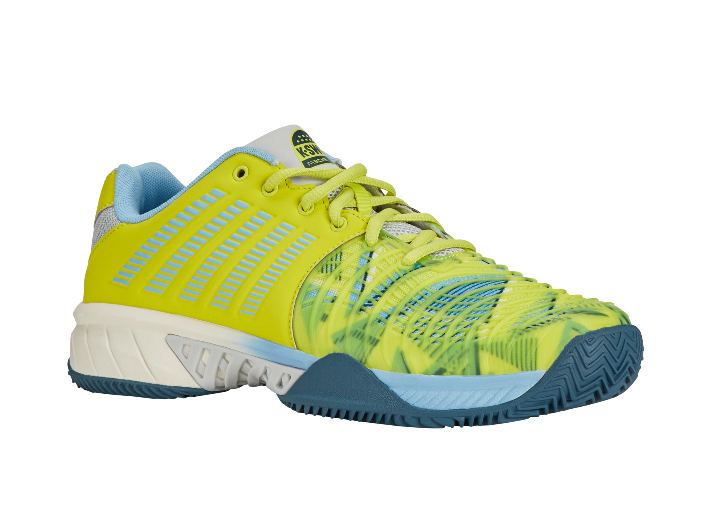 K-Swiss Men's Express Light 3 Padel Shoe, Evening Primrose/Airy Blue/Indian Teal, 11.5 M