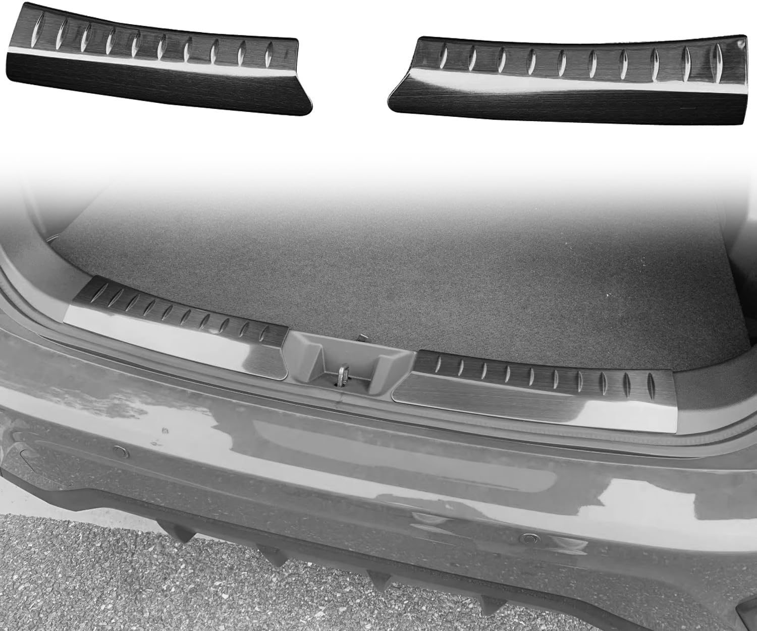 ITrims Rear Bumper Cover for Subaru Crosstrek 2024 Car Accessories Bumper Guard Protector Decoration Stainless Steel (Inner Black 2PCS)