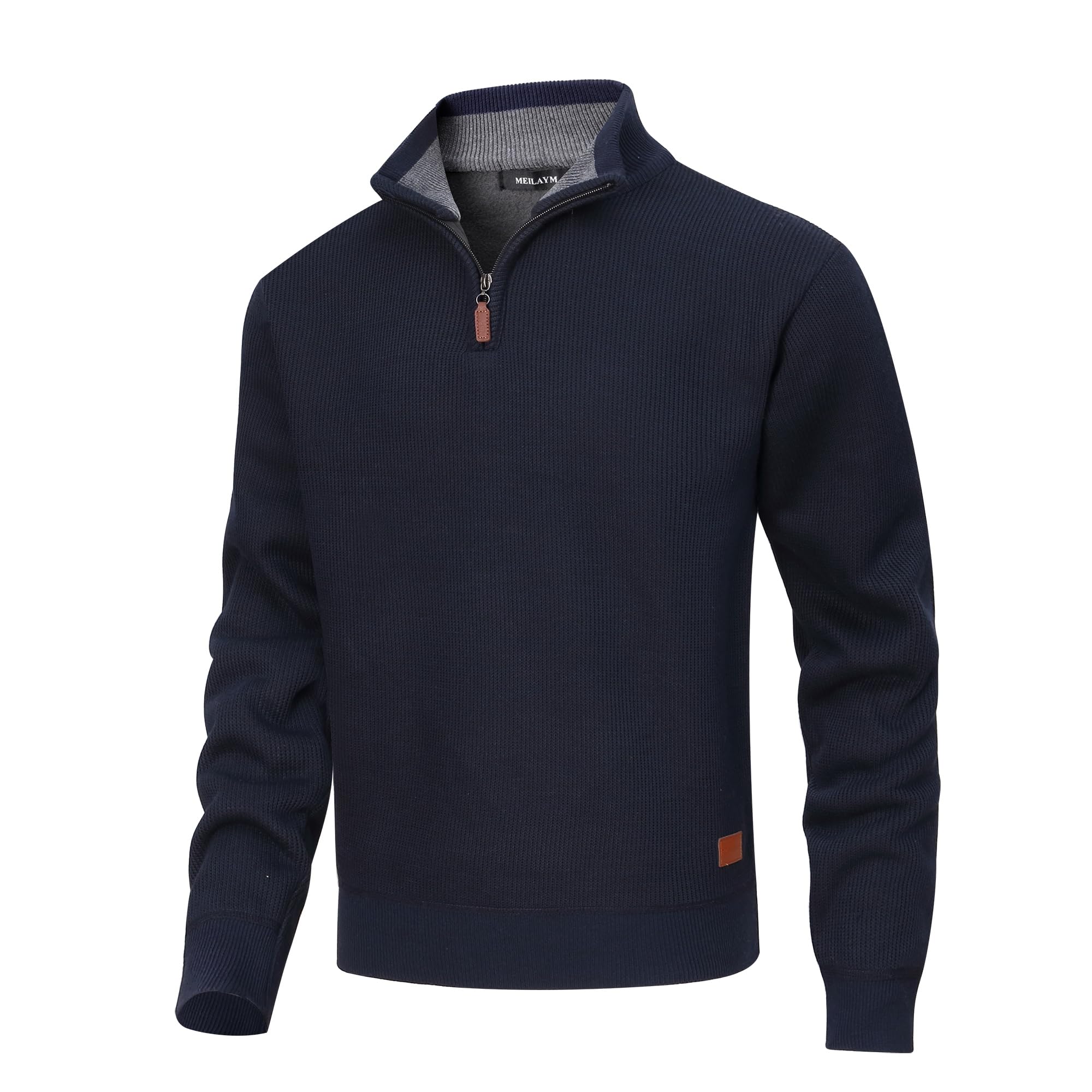 Maglioni Uomo con Collo Alto Invernali Lavorato a Maglia 1/4 Zip Pullover Maglione Tenere Caldo Maniche Lunghe Sweater Slim Fit Casual Maglioni