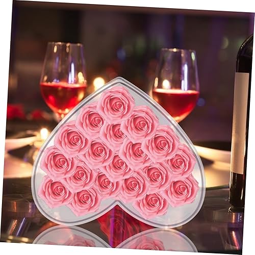 Miniatura 7 de Cabilock Caja de flores en forma de corazón, florero de rosa, caja de acrílico, contenedor transparente, centro de mesa, centro de mesa, caja de