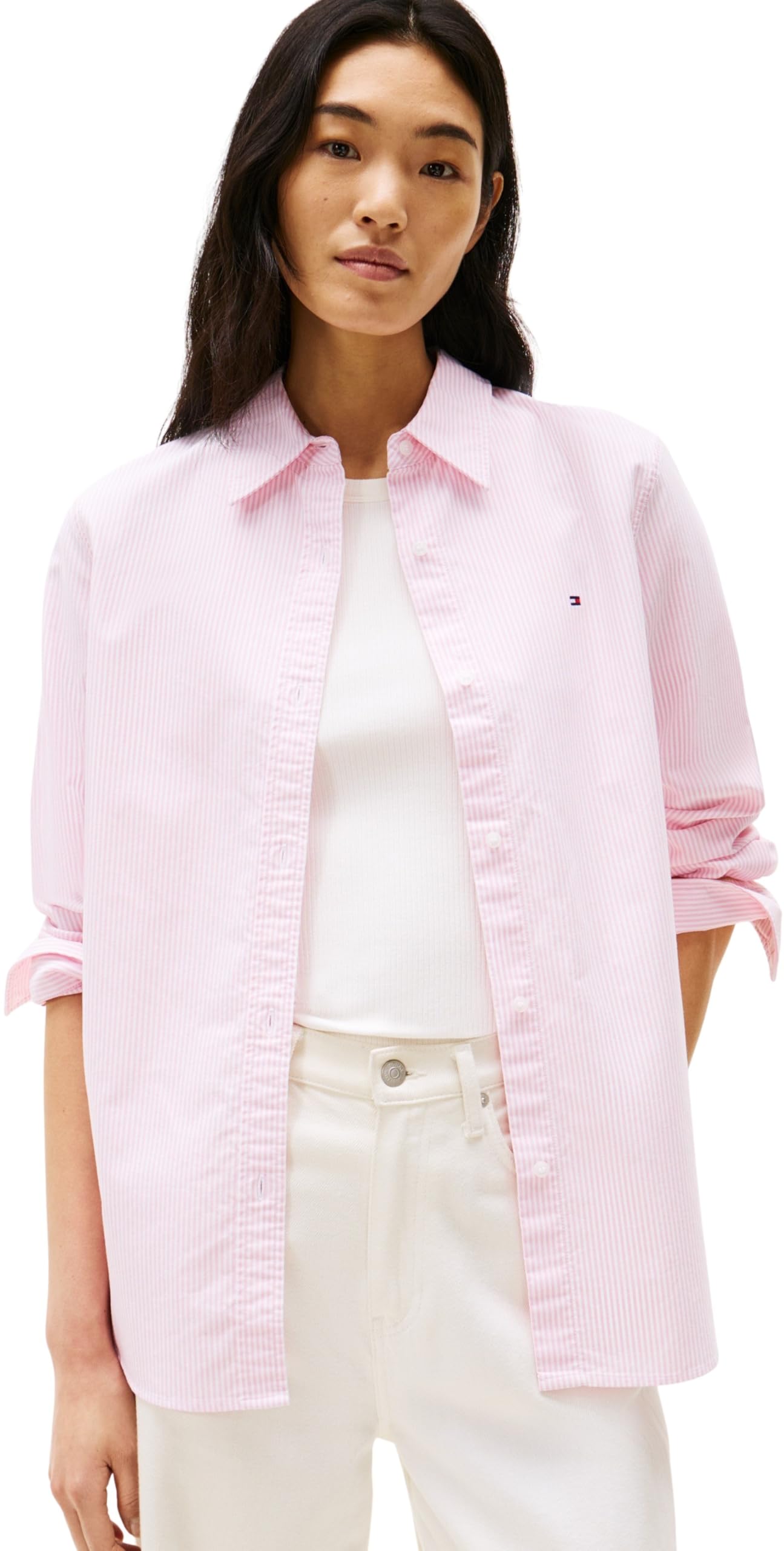 Tommy Hilfiger Damska koszula Oxford Relaxed Fit Ww0ww46111 Oxford WW0WWW46111 koszula o luźnym kroju