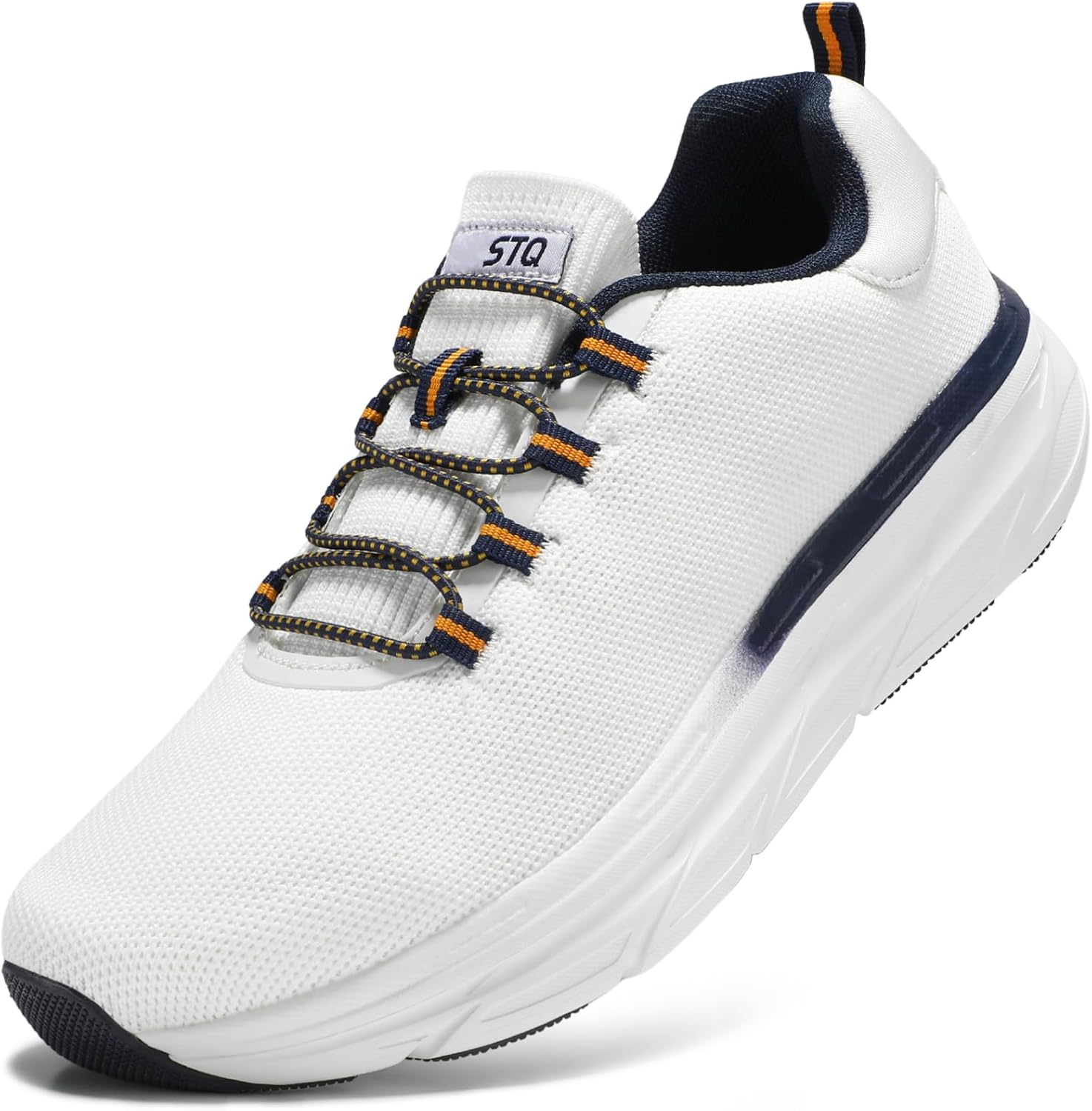 STQ Slip on Sneakers Women Orthopedic Walking Shoes for Plantar Fasciitis Relief Cushioned Sole Arch Support Breathable Non Slip Tennis Athletic Gym Workout Comfort Memory Foam Fashion Sneaker