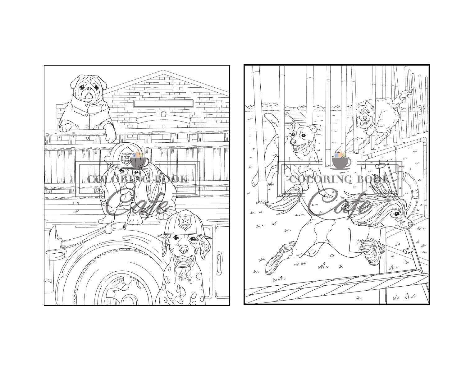 Dogs and Puppies Coloring Book: An Adult Coloring Book Featuring Fun and Relaxing Dog and Puppy Designs