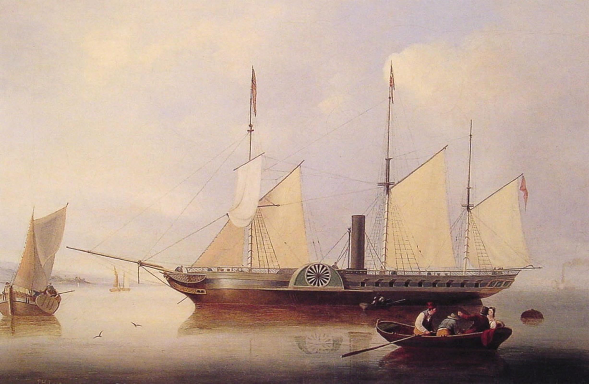 ARTXLXXBN Famous Painting Canvas Artwork Graffiti Print Unicorn in Harbour by Fitz Hugh Lane Portrait Canvas Image for Home Decor 60x90cm