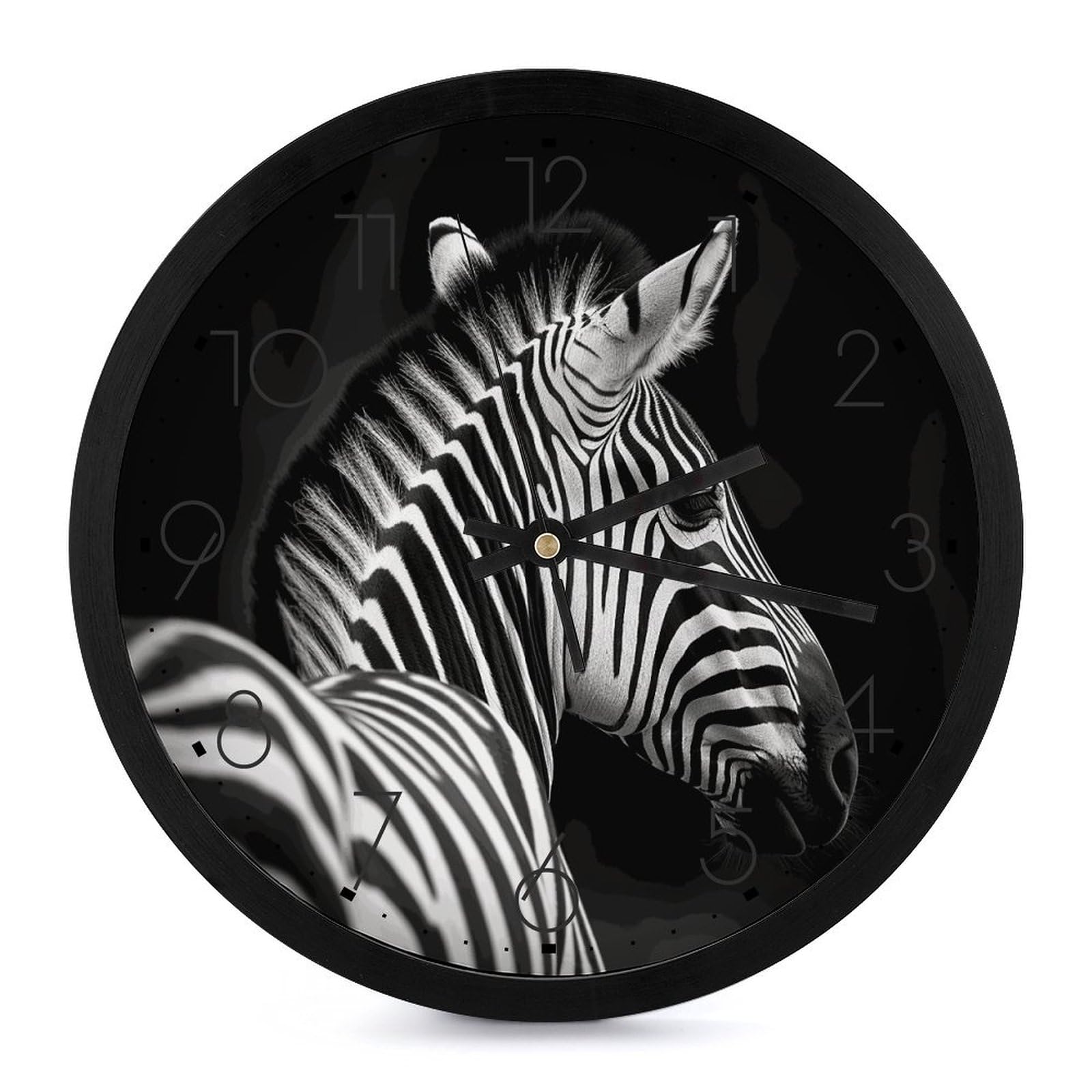Horloge murale zèbre silencieuse sans tic-tac à piles pour un sommeil paisible en chambre