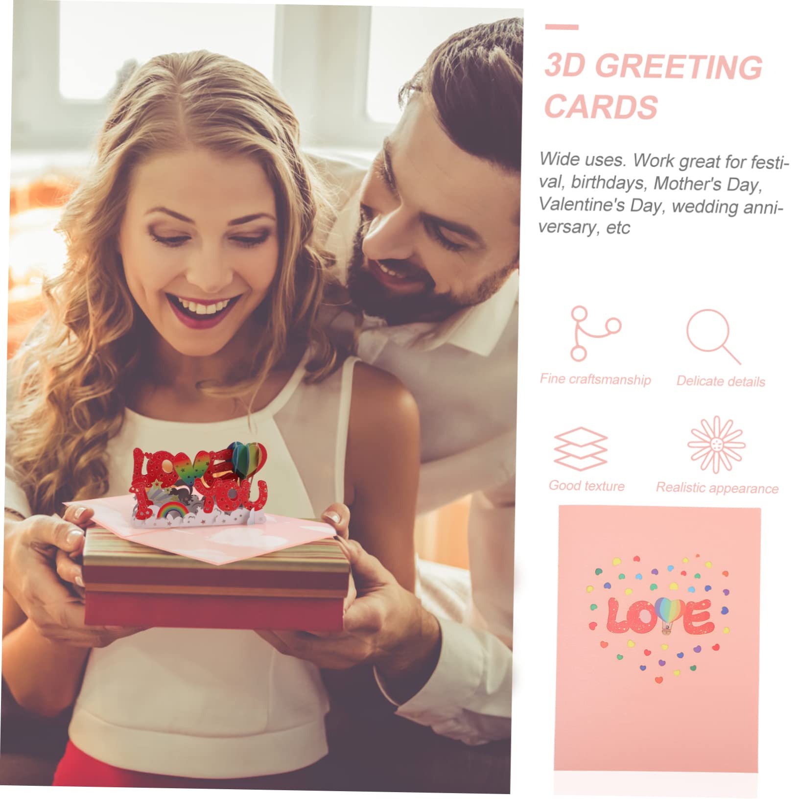 SHINEOFI 4 Set Di Biglietti D'auguri 3d Con Benedizione Per Anniversario Festa Della Mamma E