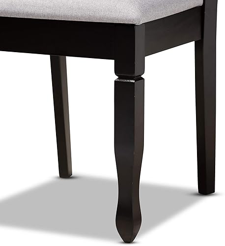 Miniatura 5 de Baxton Studio Petrina - Juego de comedor tapizado de tela gris, madera con acabado marrón expreso, 7 piezas